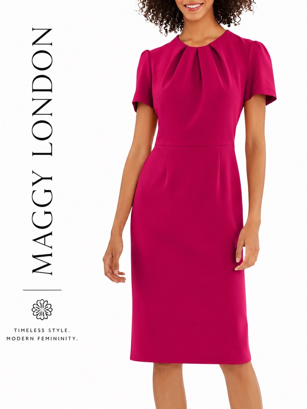 Maggy London Fuchsia Pink Sheath Dress Women’s Size 4 Career Cocktail